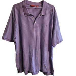 IZOD Men's Purple Striped Short sleeved Collared Plus Size Polo Shirt Size 4XL